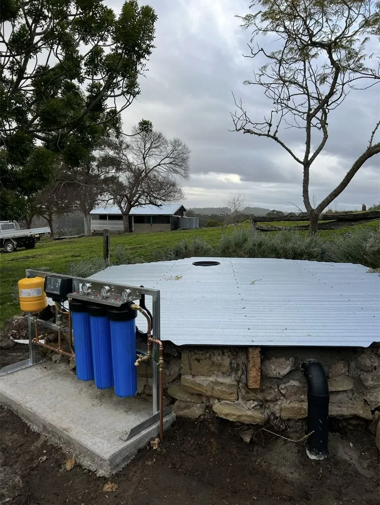 Rural water treatment and filtration system on a farm